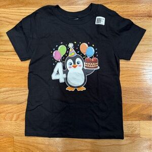 Black Penguin Birthday Kids T-Shirt